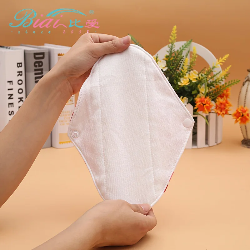 3pcs/set Reusable Pads For Female Bamboo Cotton Plain Sanitary Regular Flow Menstrual Pad Washable Panty Liner Cloth Pads