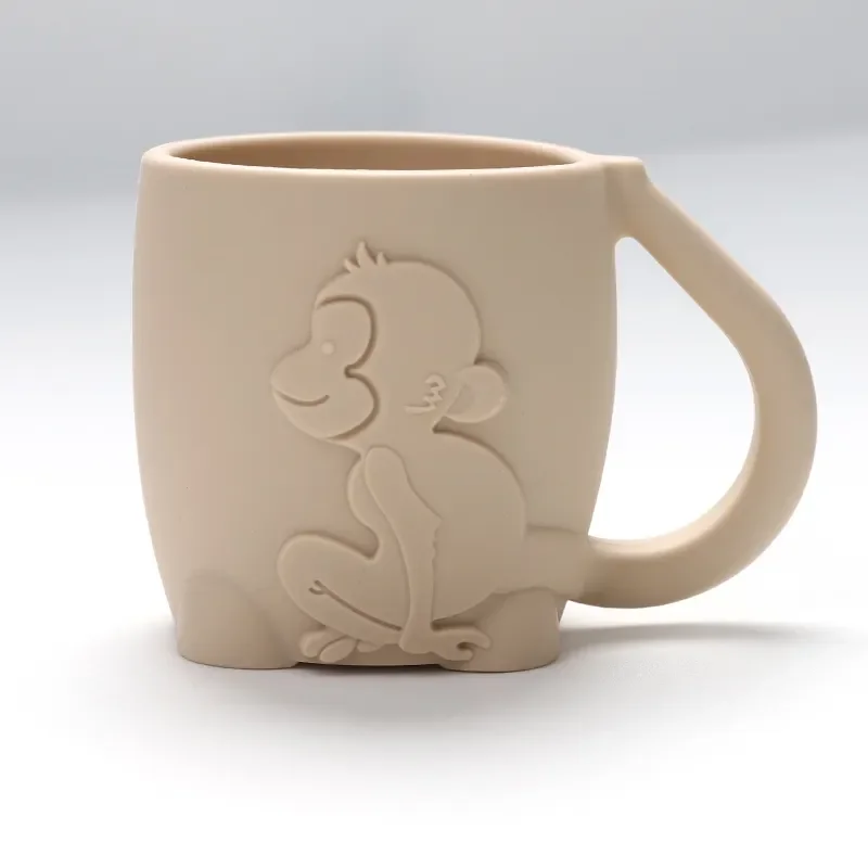 BPA Free Dishwasher Safe First Stage Kids Drinking Training Cup Straw Cup Reusable Silicone Toddler Trainer Cup With Handle