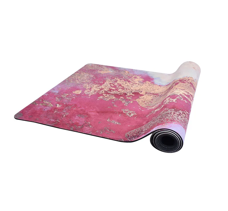 
Custom eco made folding round suede yoga mat with logo printing yoga mat 
