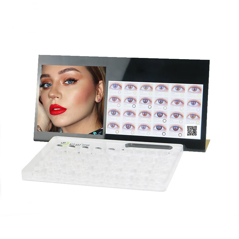 Eyeshare Factory Optic Free Contact Lens Display Board Shop Try on Water Tray Props Acrylic Color Contact Lenses Storage