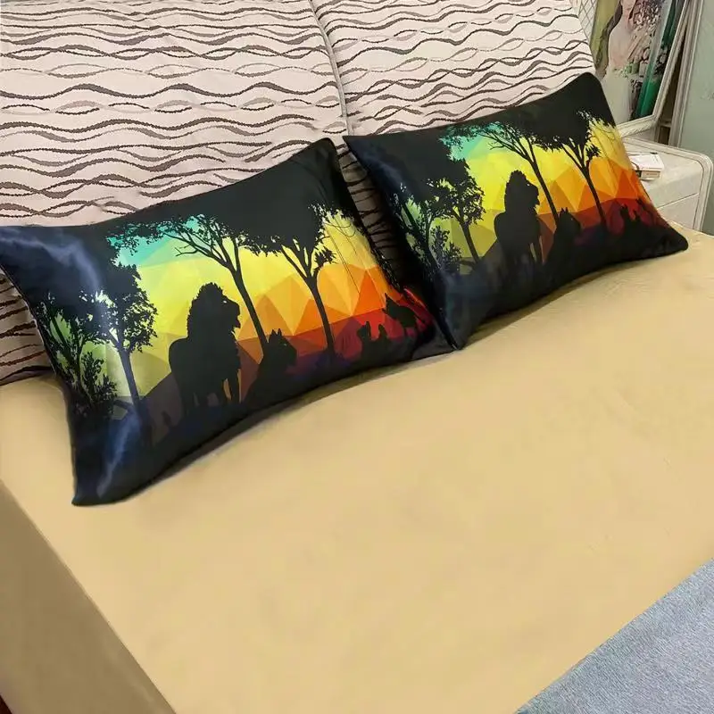 digital printed  Silk Fabric Pillow case Sleepful Pillow cover