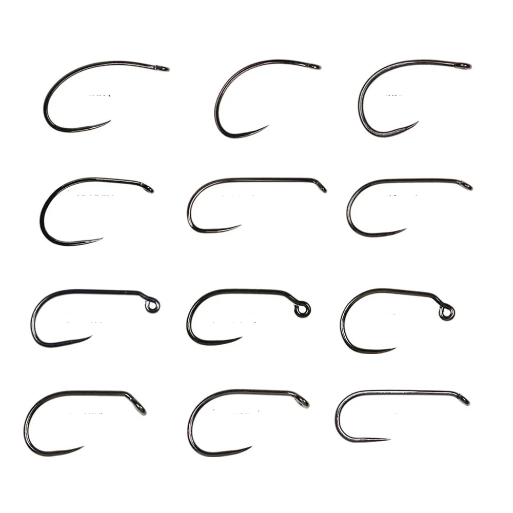High Carbon Steel Barbless Fly Tying Hooks For Tying Jig Nymph Stonefly Caddis Nymph Wet Dry Fly Trout Fishing Lures