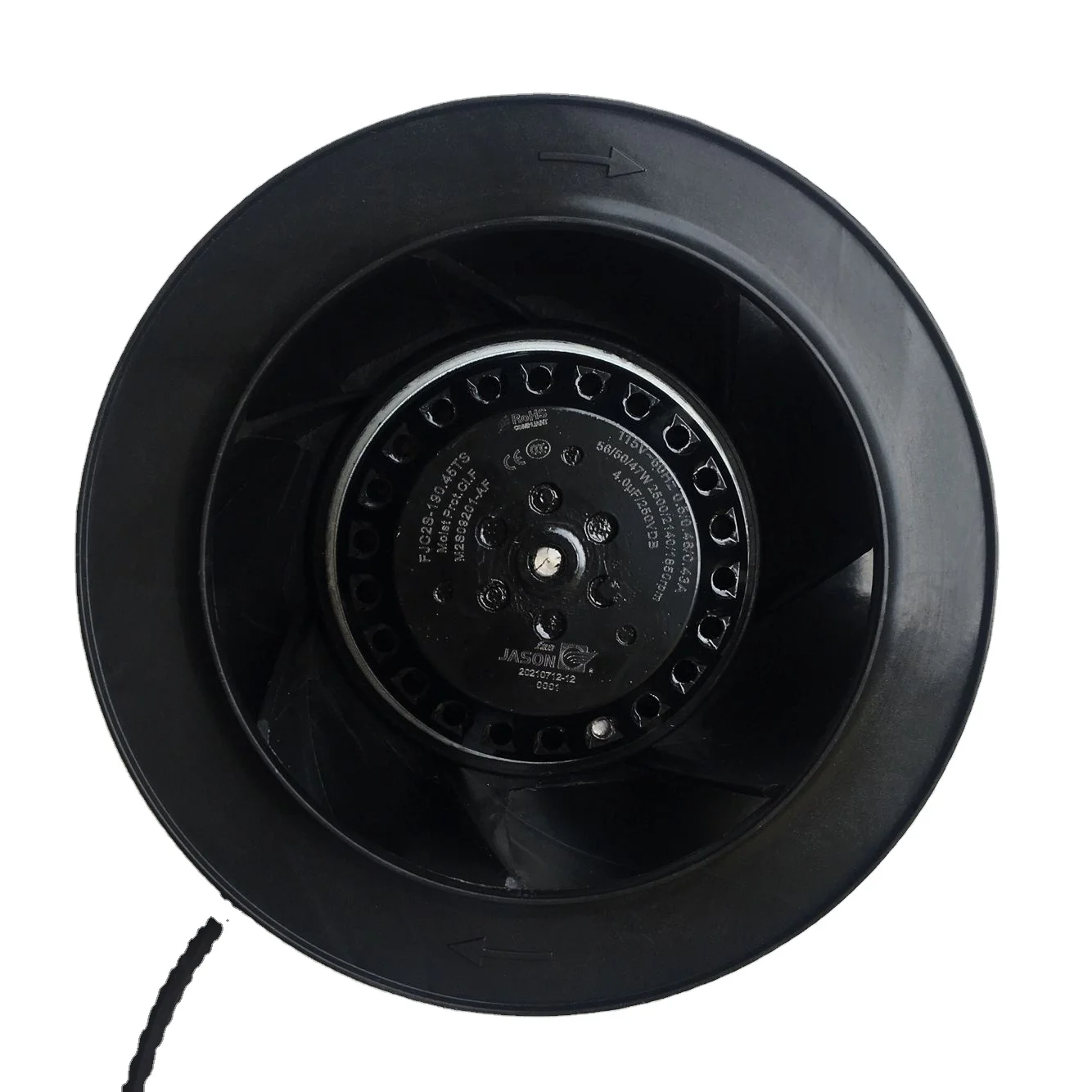 110V 115V 190mm diameter 70mm height 360CFM backward curved centrifugal fan FJC2S-190.45A for duct and kitchen