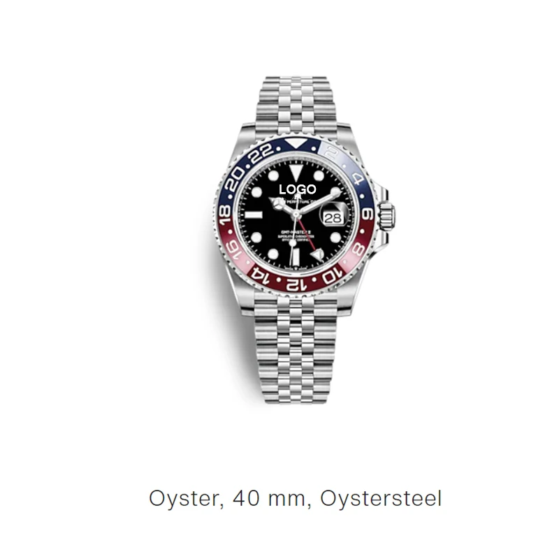 40mm Automatic Mechanical Mens Watch Luxury Brand GMT Sapphire Crystal Ceramic Bezel Luminous Waterproof Male Wristwatch