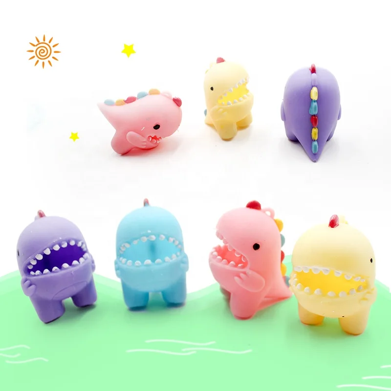 novelty cute squishy keychain toy dinosaur squeeze TPR toy keychain animal cute keychain gift for capsule 219091809