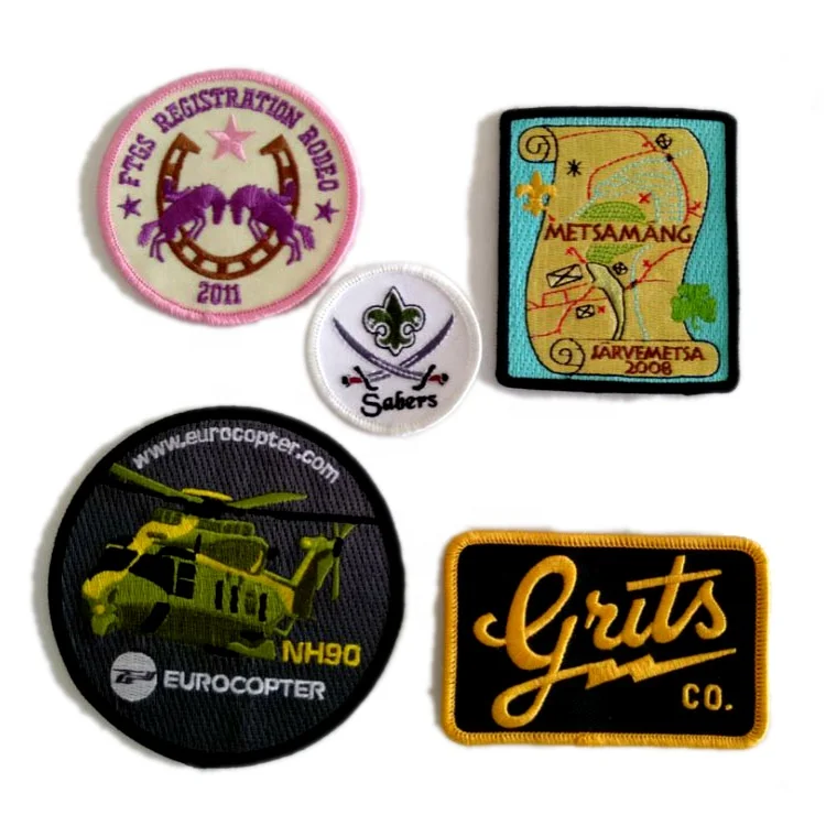 100% Full Embroidered Badge Patch Cotton Fabric Embroidery Patches Custom Embroidery Patches