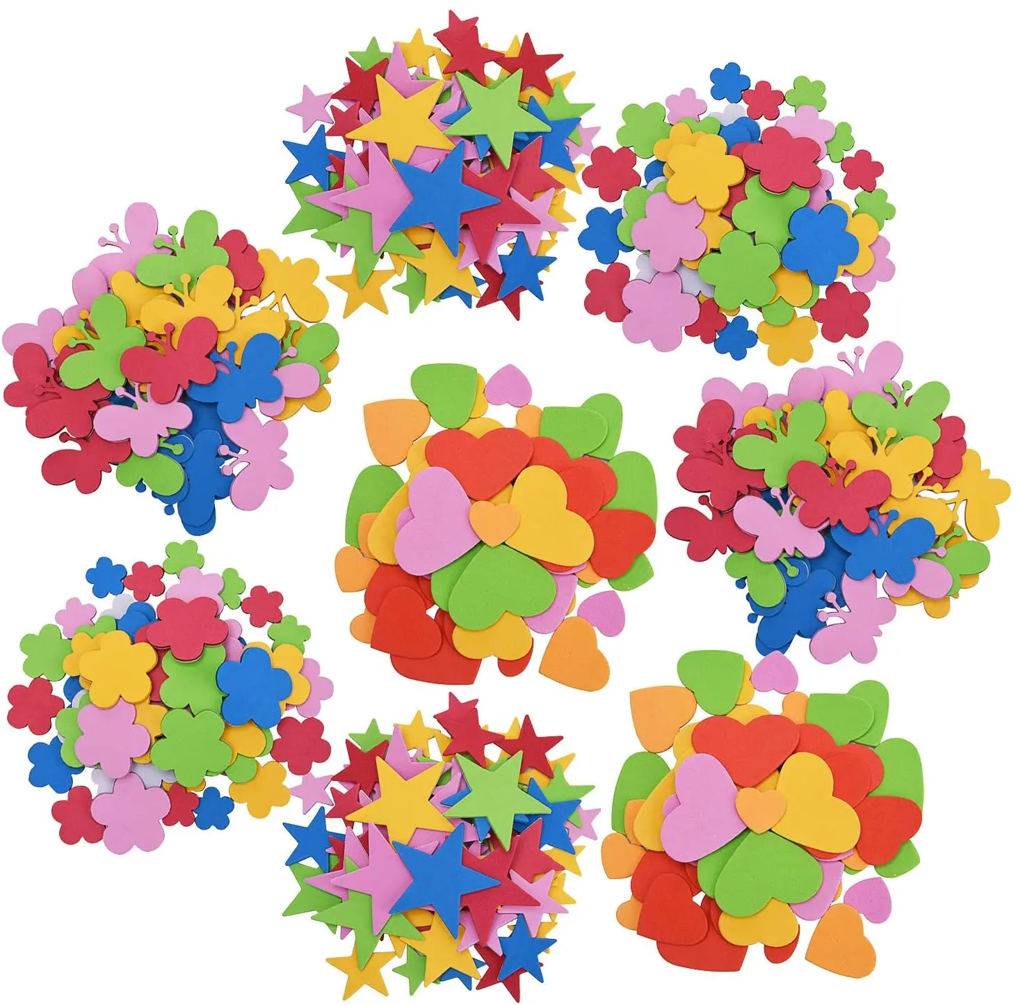 Foam Stickers Geometry Puzzle Self-Adhesive EVA Stickers Children Education DIY Toys Crafts Arts