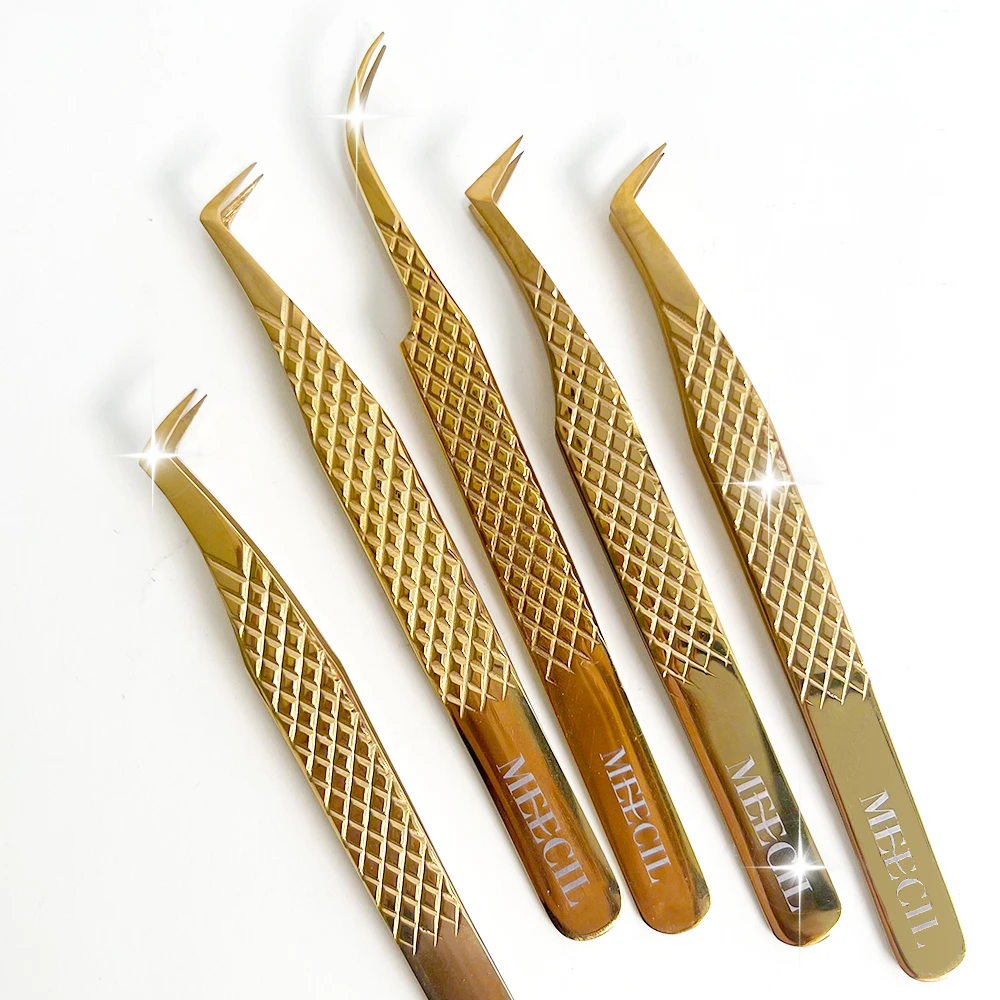 meecil Plastic silver wholesale private label tweezers stainless steel best lash tweezer packaging