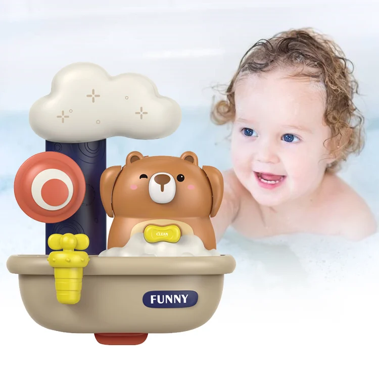 New Design Mainan Bayi Bathroom Play Water Animal Bath Bubble Maker Toy Toddler Bath Toy Bubble Bath Toy