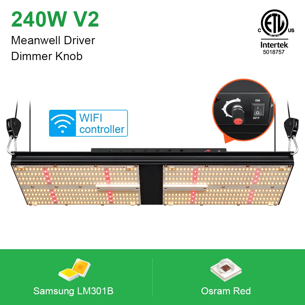 240 Watt Samsung lm301b bava led grow lights red 660nm diodes industrial led grow light for veed clone