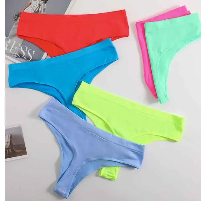 Custom Logo Seamless Underwear V Shaped Thong Panties Underwear Women Sexy G-string Seamless Ladies Thong For Allure  Woman