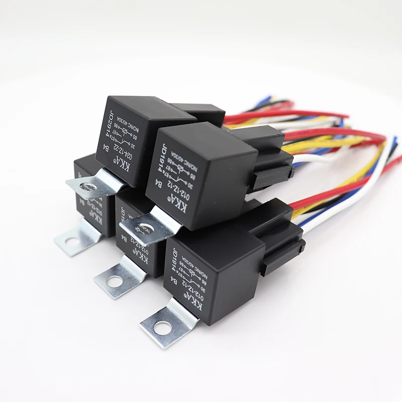 12V 5pin Universal 40A Automotive Relay with Wire Harness Socket, JD1914 Car Relay Wire Harness Customization Available