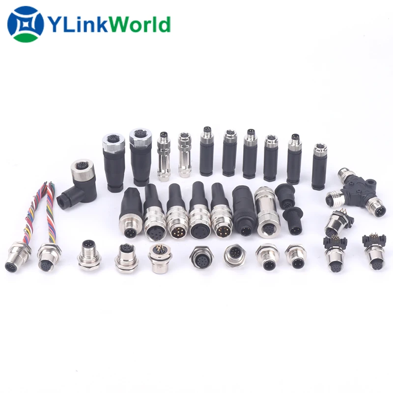 m8 male female connector 2 3 4 5 6 7 8 9 10 12 13 14 15 16 18 19 20 24 pin auto aviation cable pcb push pull plastic connector
