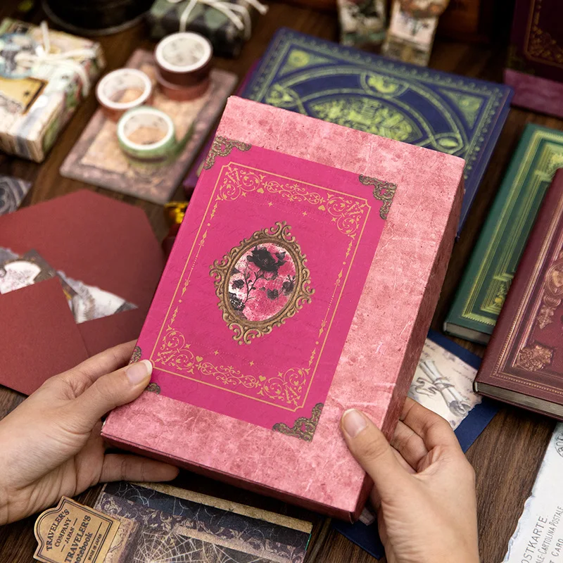 New gift box set retro account material combination sticker notebook diary notebooks journal