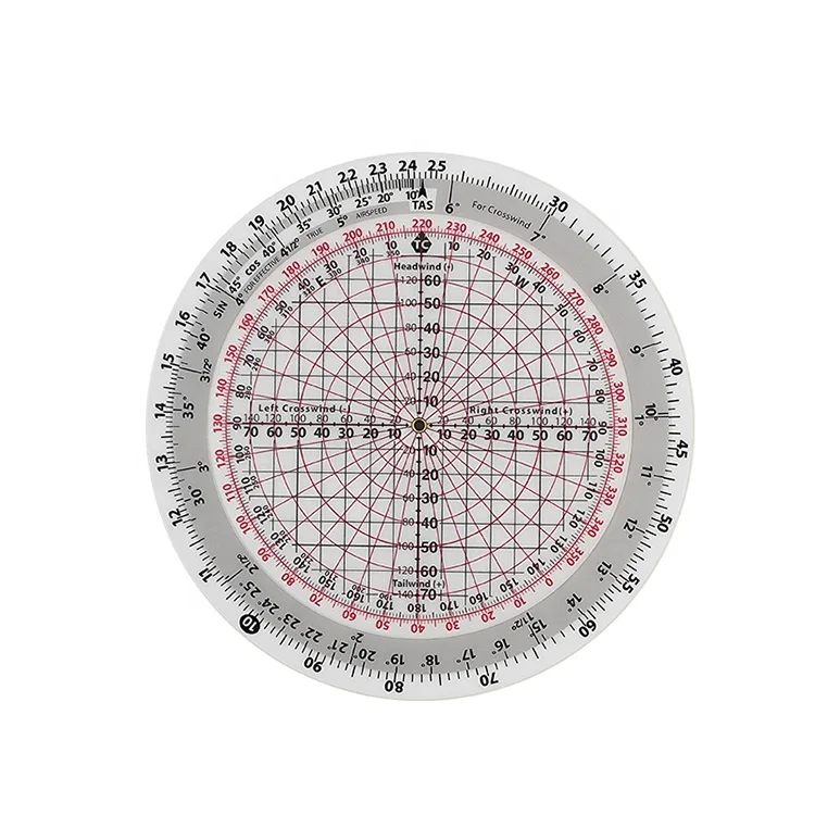 Circular E6B Flight Computer with vinyl case 6 INCH diameter Navigation Flight Calculator - wholesale aviation supplies
