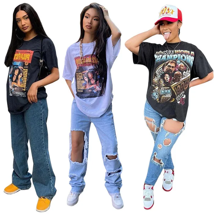 L07680 модные женские топы с принтом с коротким рукавом летняя графическая женская футболка