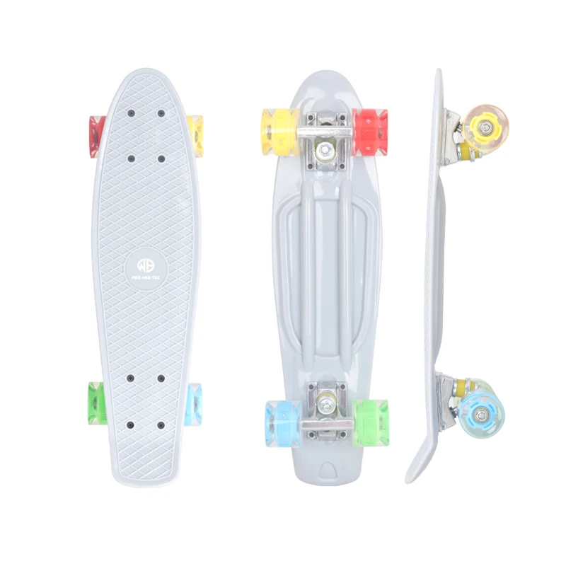 New Design Customized 22 inch Mini Fish Plastic Cruiser Skateboard with LED Light Wheels