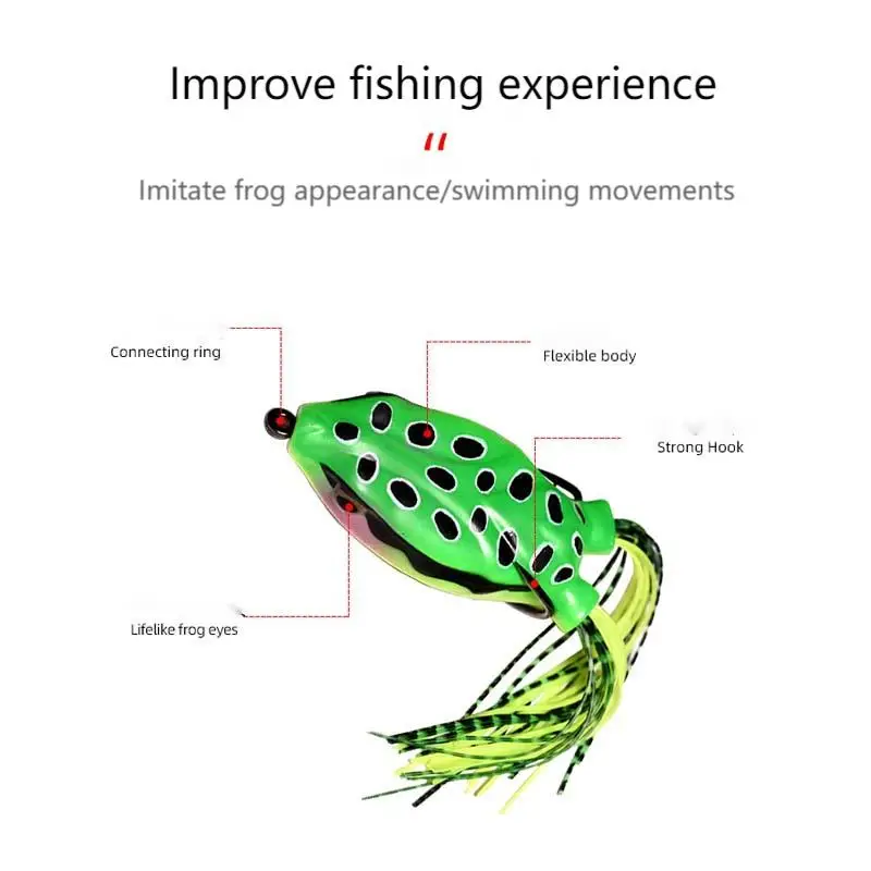 17G 6.5cm Frog Fishing Lure Silicone Soft Bait Thunder Frog Toad Double Hook Sequins Modified Double Color Silk Frog