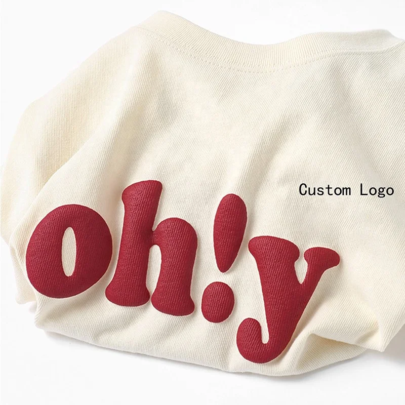 3d puff print manufacturer high quality t shirts pour hommes 300gsm 100% cotton men oversized heavyweight t-shirt