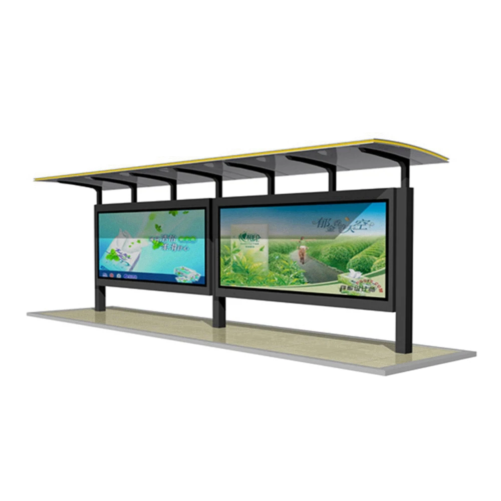 Outdoor Street Public Advertising Equipment Creative Bus Stop Bus Shelter with advertising board