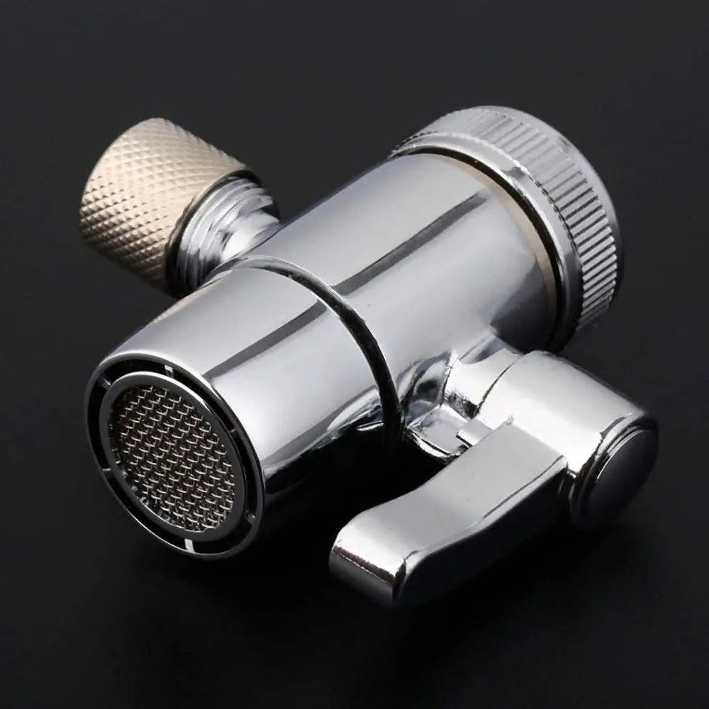 3/8 Tube Brass Faucet Adapter Diverter Valve for Counter Top Water Filter Kitchen Sink Faucet Water Filter Diverter Valve