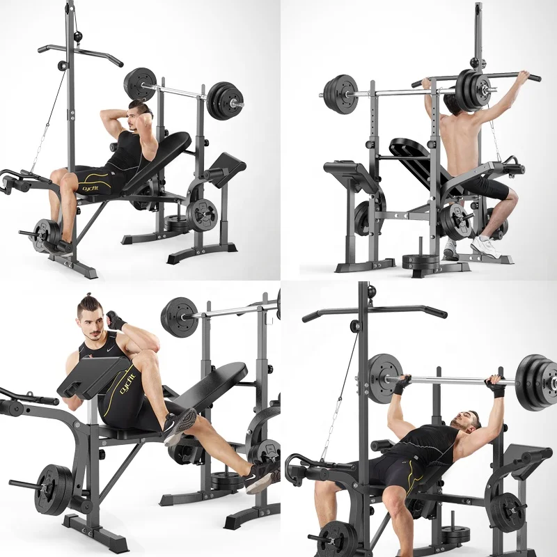 Gym Equipment Foldable Multi Press Station Adjustable Multifunctional Weight Lifting Benches