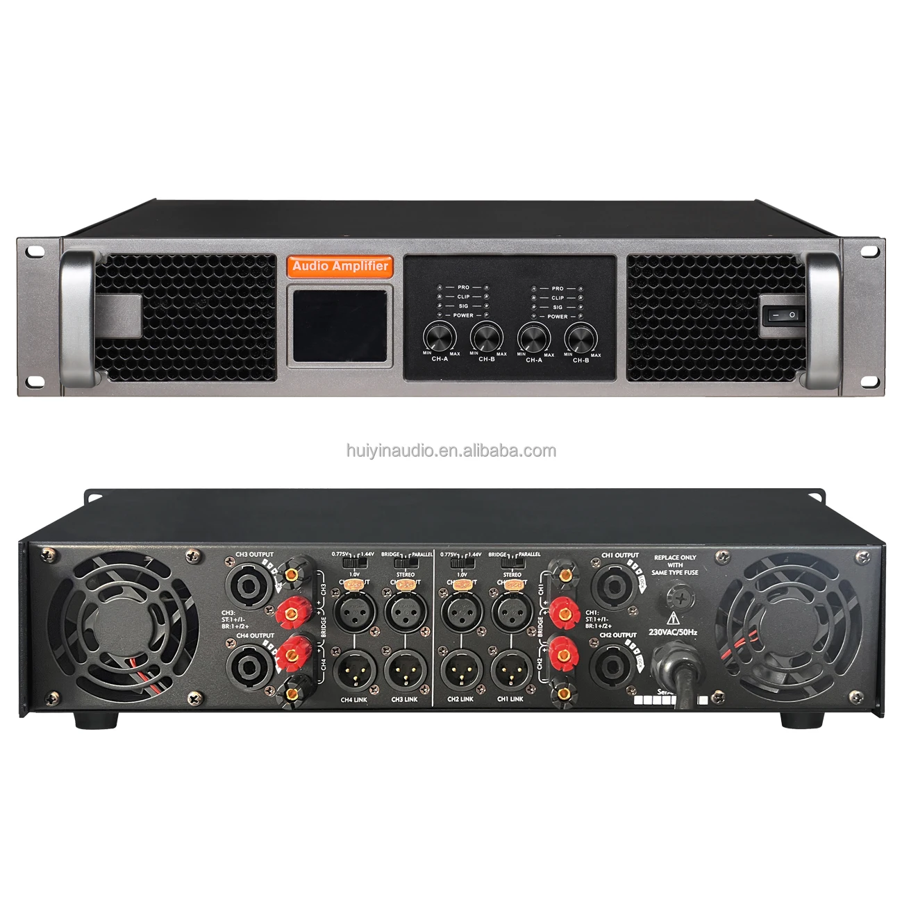 RX-48 4 Channel Amplifier 4 X 800W 8Ohm Professional Amplifier Class H 4 Fans 4CH Pro Amps For Outdoor Events Bar Disco Audio