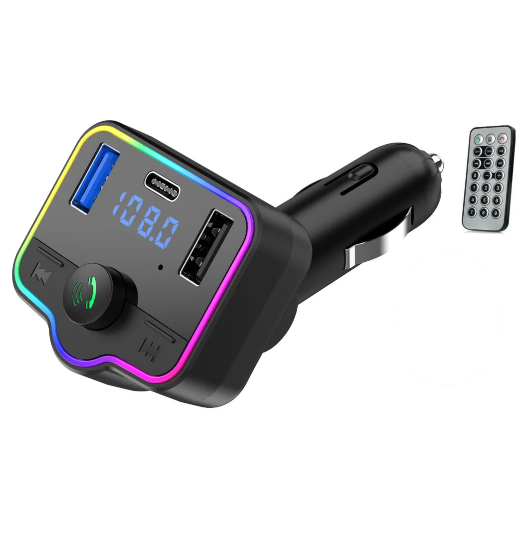 PD QC Dual USB C 3.1A Wireless handsfree Audio Car Mp3 Player car Kit Fast Charger BT Fm transmitter modulator for Car