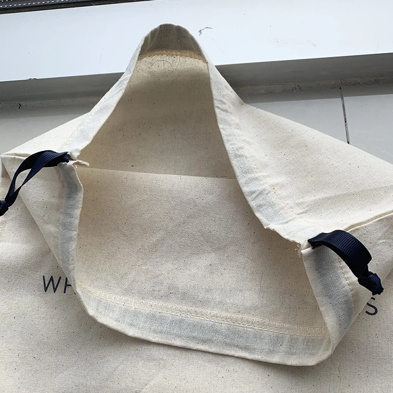 Перерабатываемый хлопковый мешочек с логотипом на шнурке мешок для пыли натуральная обувь хранение одежды
