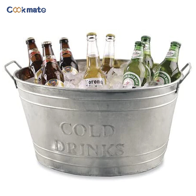 Cookmate 18 Liter Container Natural Wood Handles Rustic Vintage Farmhouse Oval Storage Bucket Bin