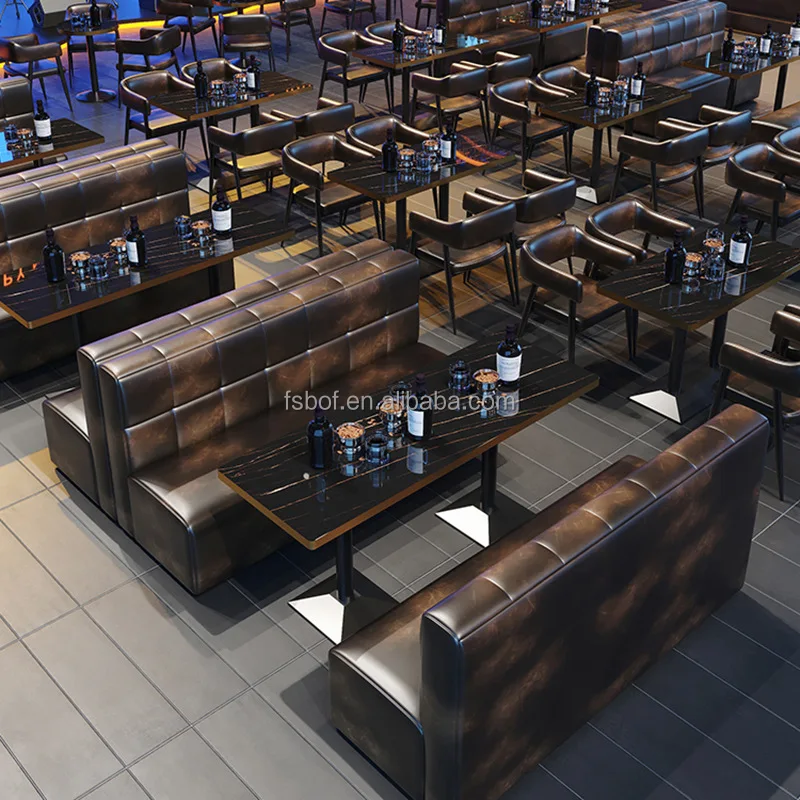 Cheap Restaurant Furniture Sofa Booth Table and Chair Cafe Shop Dining Tables and Chairs for Sale Morden Sofa for Coffee Shop