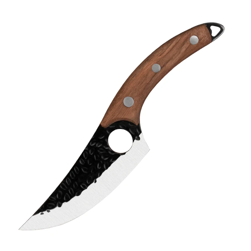 Rosewood Butcher Cleaver Black Metal Handle Fine Forged Stainless Steel Kitchen Tool Boning Meat Cutting Perfect Family Gift