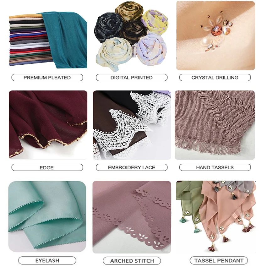 Supplier Custom Wholesale Fashion Turkey Ethnic Scarves Shawls Muslim Scarf For Women Crinkle Hijab
