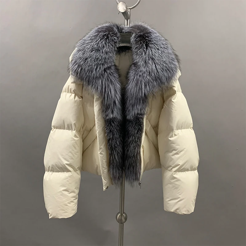 New Coming Luxury Fur Collar Goose Down Coats for Women Ladies Winter Down Coat