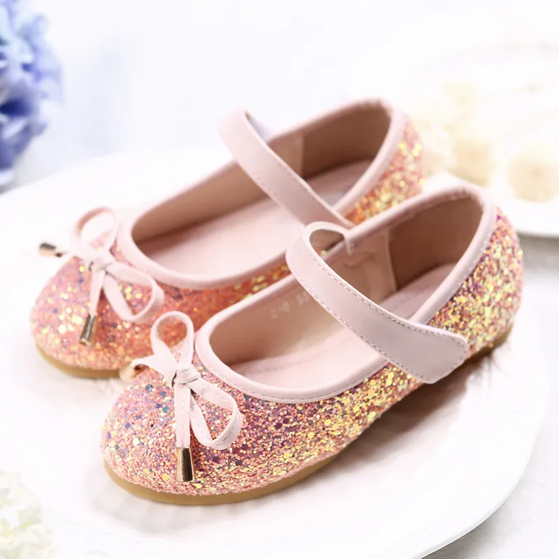 
Kids School Shoes Glitter Upper Buckle Strap Fashion Children Dress Shoes for Girls 