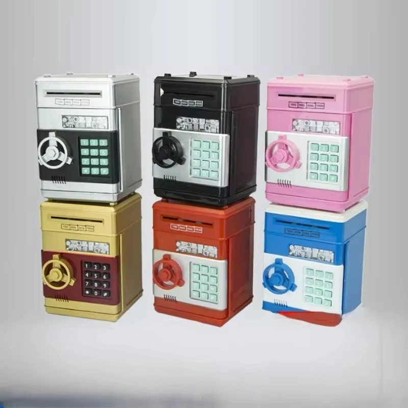 Automatic Small mini piggy bank with password fingerprint Money Rolling Password Safe Box ATM Piggy Bank