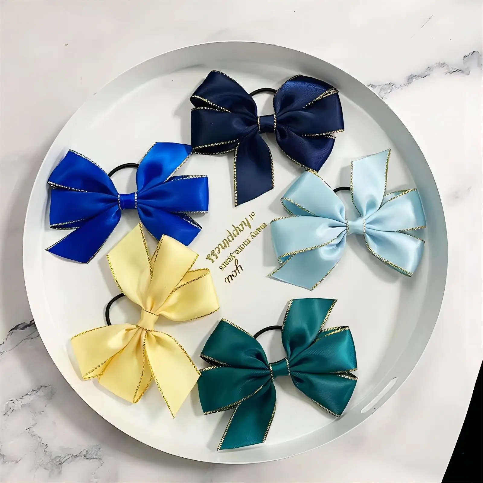 Newly custom Bottles Gift decoration ribbon bow satin bow ribbon with elastic ribbon bows for gift