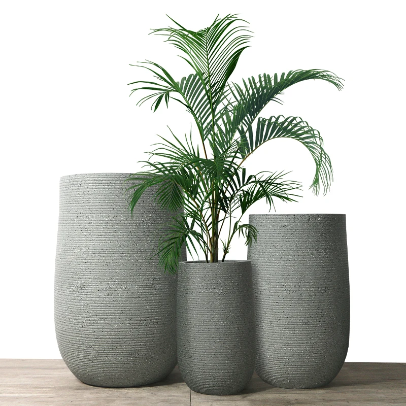 New Arrival Wholesale Tree Pot Indoor Outdoor Fiber Clay Flower Pots Small Large Plant Pots