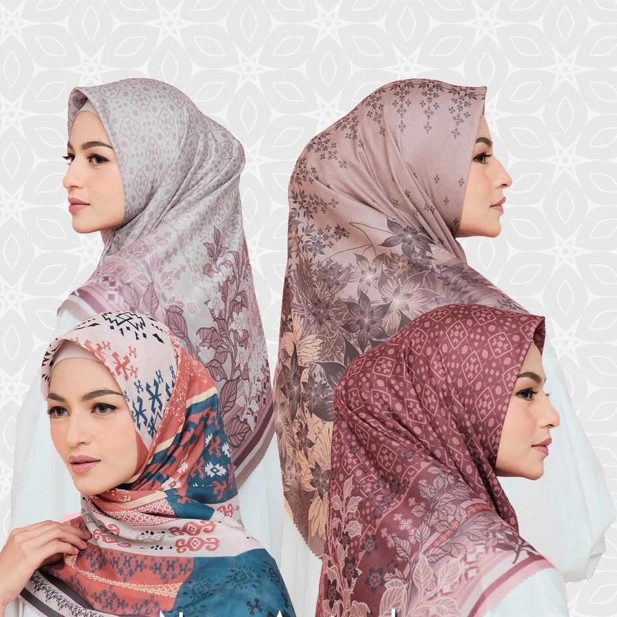 JYL Customize Premium Cotton Voile  Bawal Hijab Malaysia Muslim Print Hijab Scarf