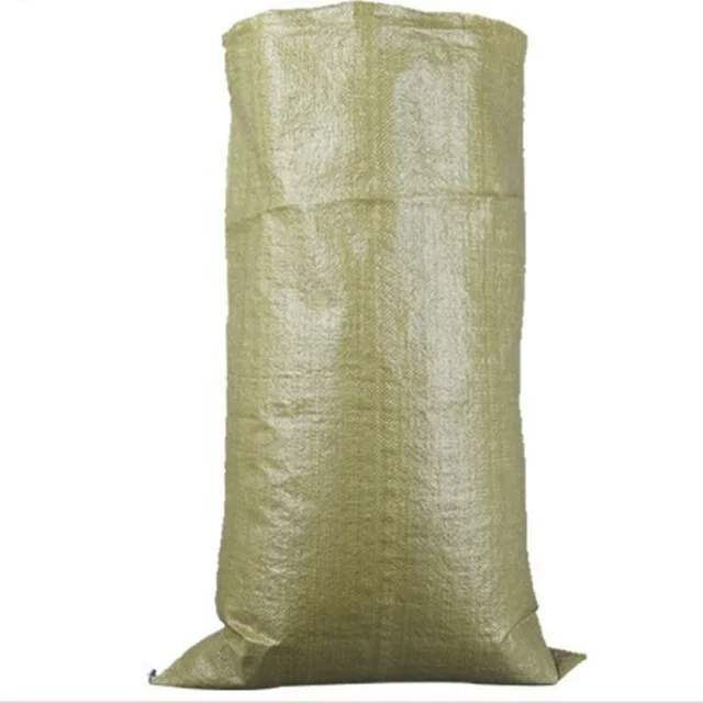 Lowest price strong quality disposable packing construction waste plastic PP woven green military sand bags