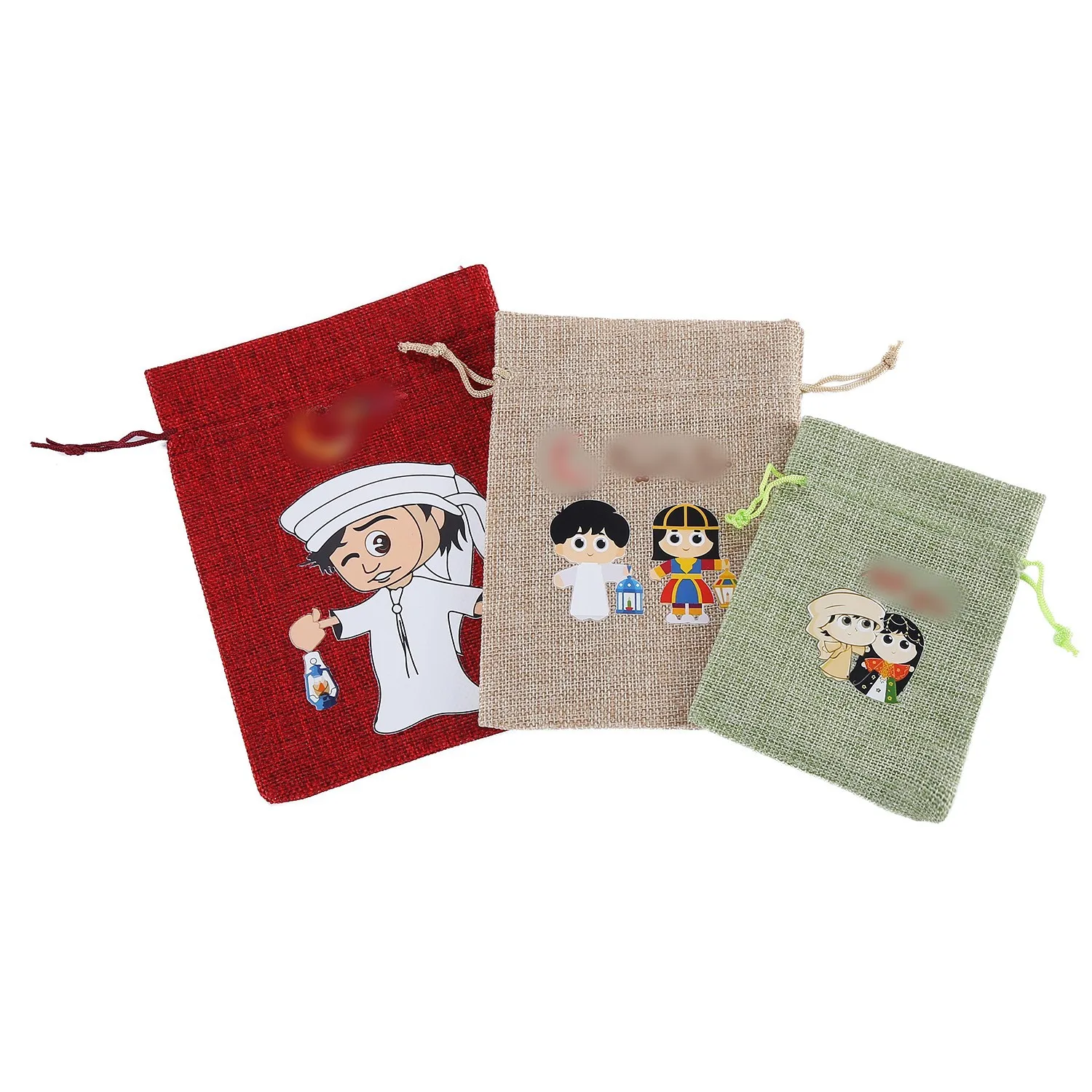 Christmas Drawstring Strap Mouth Hemp Food Storage Bag Holiday Party Decoration Pendant Gift Packaging Bag Pouch