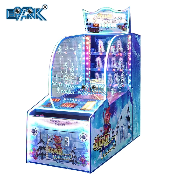 Attractive New Coin Operated Ticket Redemption Game Kids Ball Pitching Arcade Game Machine Clown Frenzy