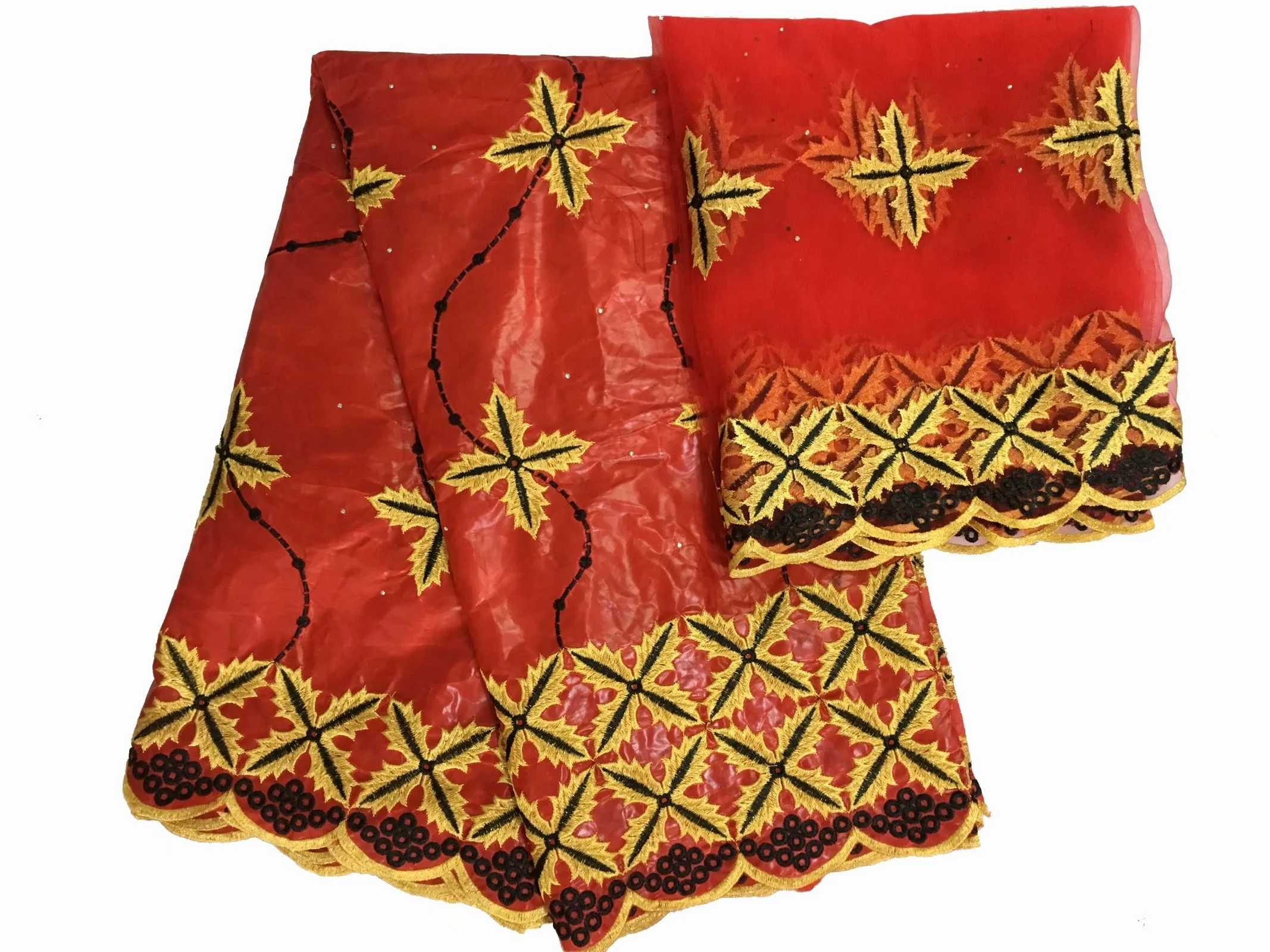 H & D Custom African fabric bazin+ lace fabric 5+2 yards garment ready-to-wear raw materials