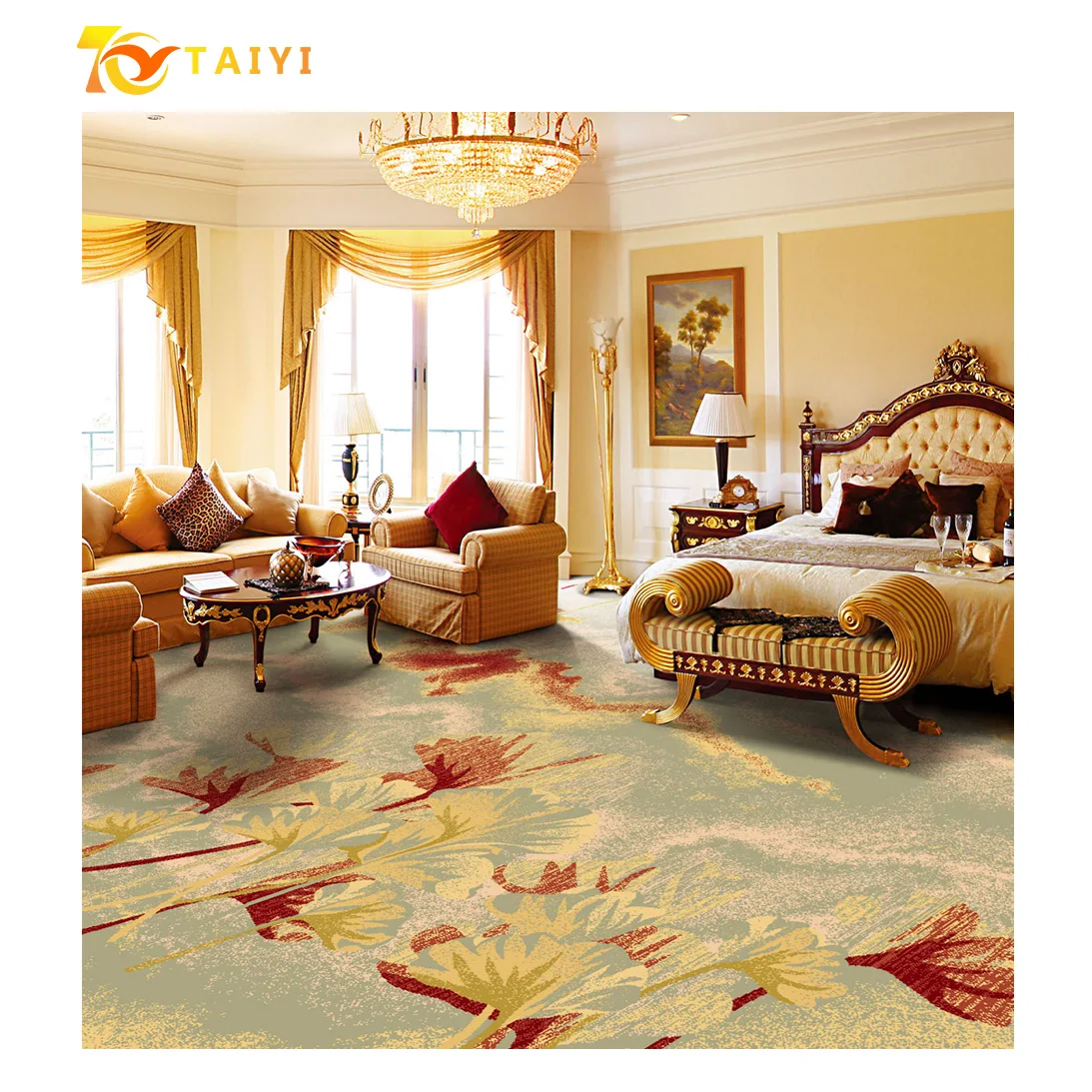 Floral Hotel Living Room Geometric Printed Floor Carpet Living Commercial Hotel Corridor Zebra Print Carpet