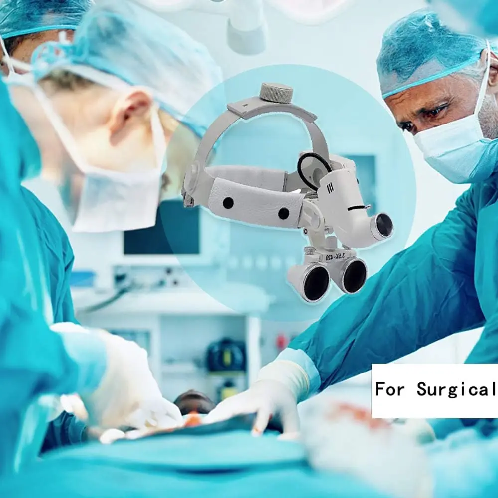 2.5X/3.5X Dental LED Surgery Headlight Loupe Headband Ent Specific Rechargeable 5W Cold LED Light Source Surgical Headlamp
