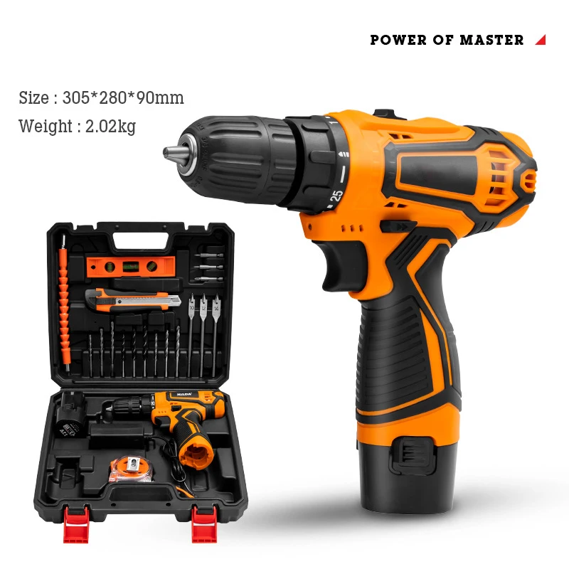 electric cordless drill tool  set accessories carpentry drill bit power impact electric brushless drills
