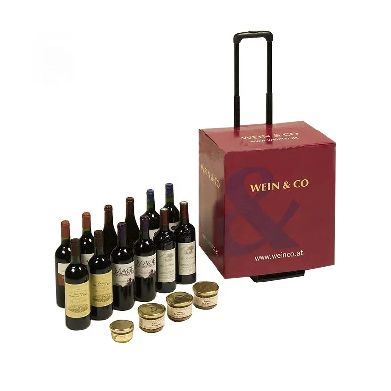 OEM Customized Paper Trolley Exhibition Carton Cardboard Trolley Box Advertising With Handle