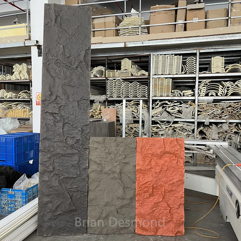 Huge Rock Stone  Panels PU Artificial Stone Veneer Wall Polyurethane Stone Faux Panel Indoor and Outdoor