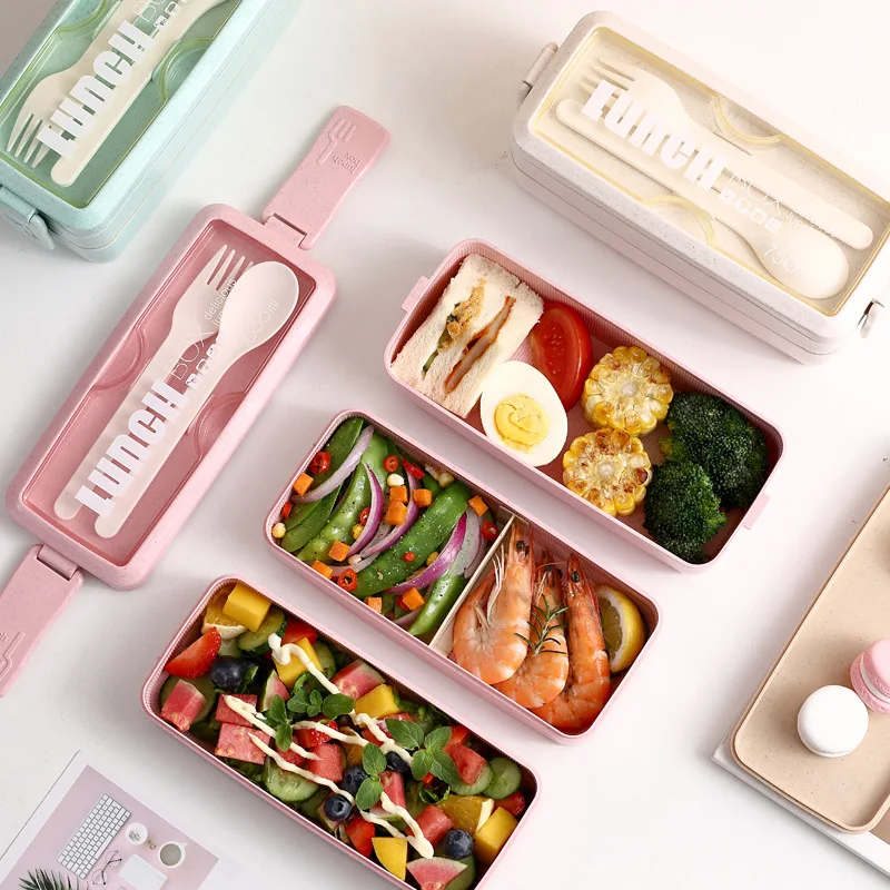 High Quality Cheap Kitchen Compartment Storage Set Bento Lunch Box Kids Food Containers Microwave Safe