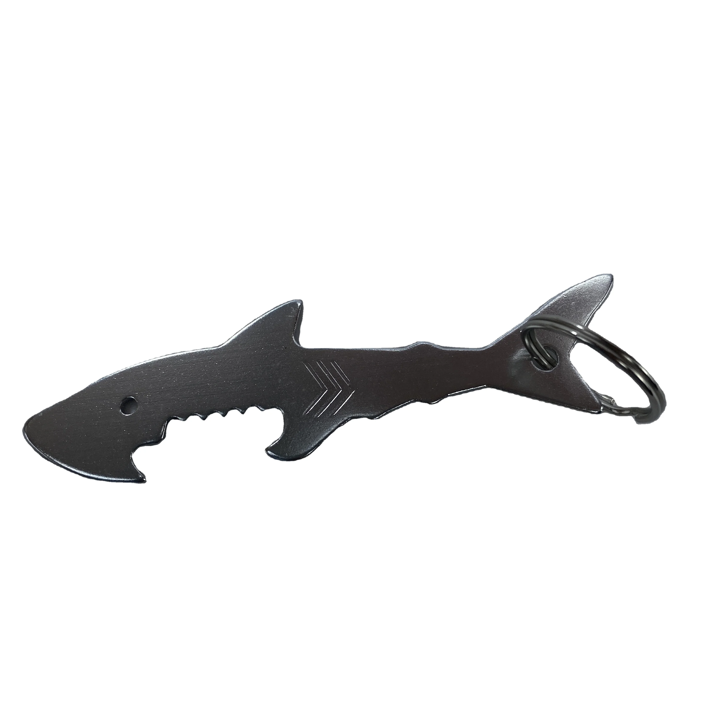 KBPN038 Shark-shaped bottle opener aluminum alloy multi-purpose cartoon beer key chain